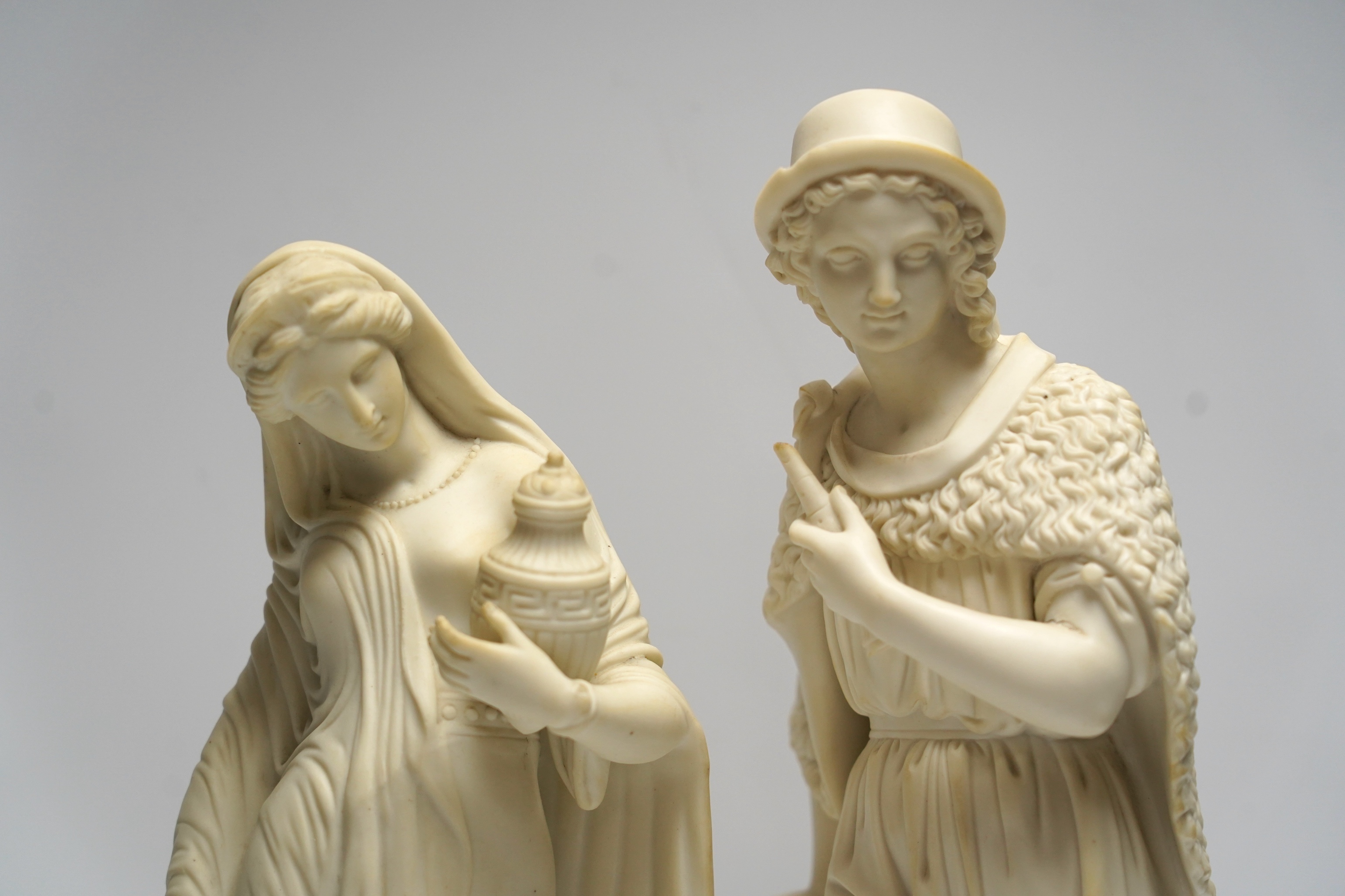 Two late 19th century century Parian ware figures, tallest 38cm